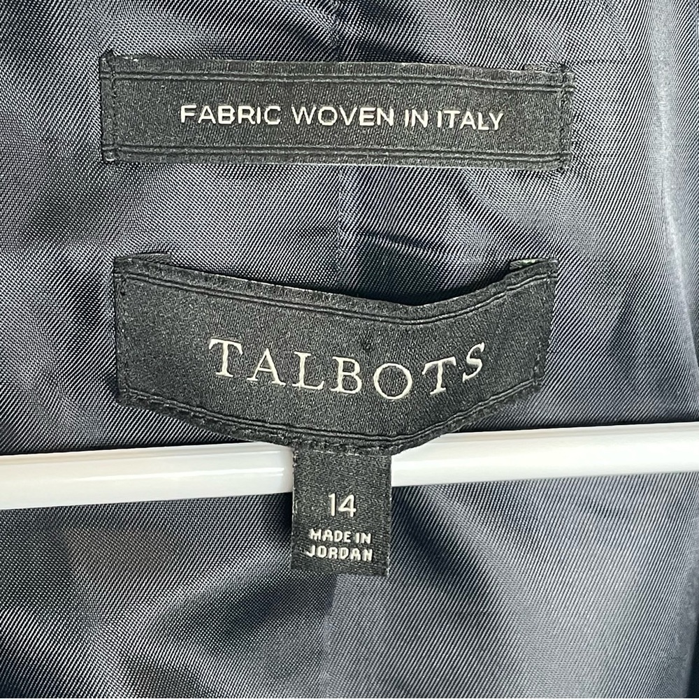 Talbots Houndstooth Wool Blend Woven From Italy Blazer Preppy Academia 14 - Picture 13 of 14